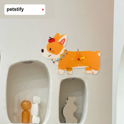 Petstify Chubby Corgi acrylic wall clock main product photo