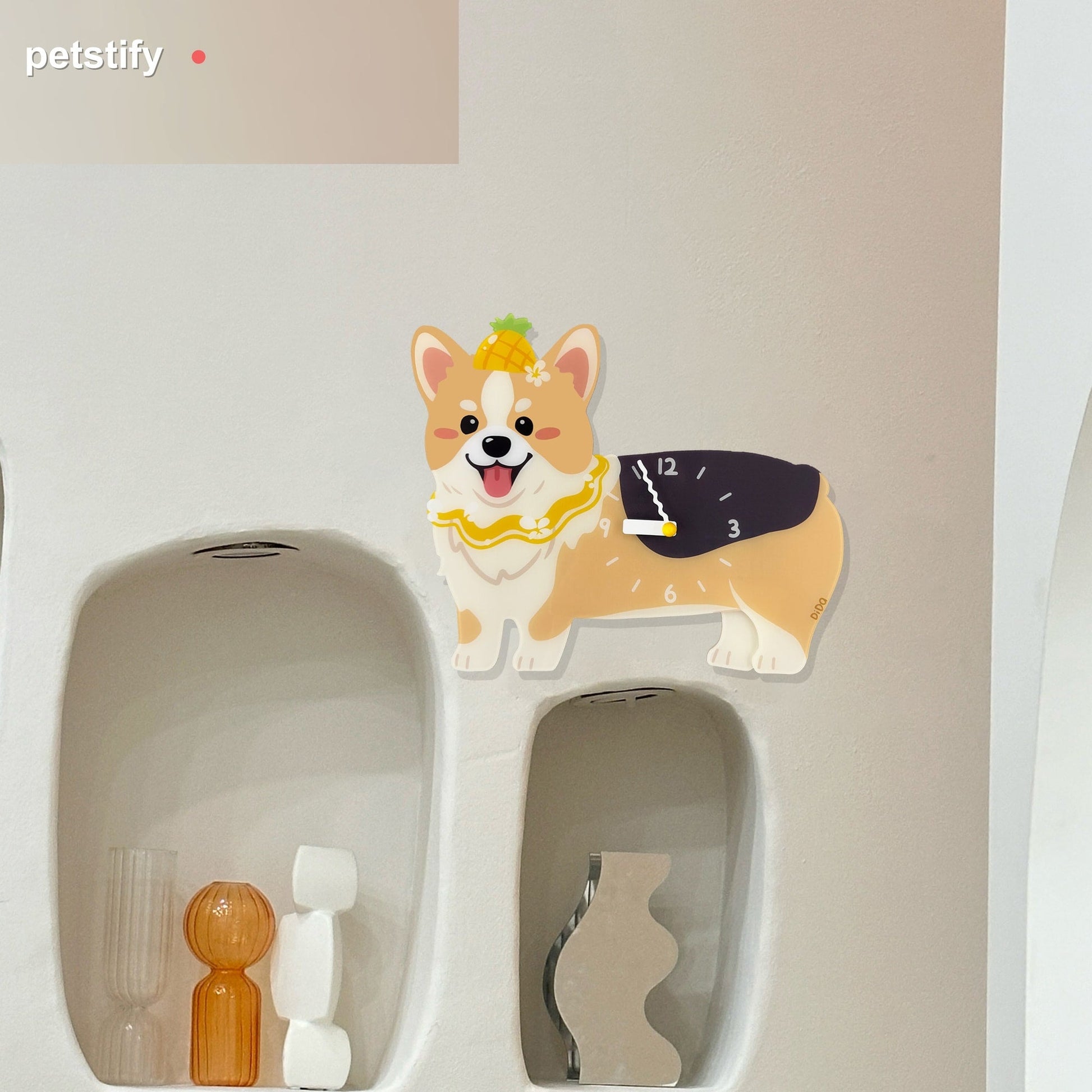 Petstify Corgi acrylic wall clock main product photo
