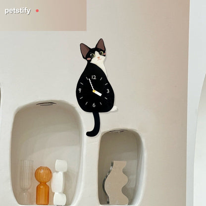 Petstify Devon Rex swinging tail acrylic wall clock main product photo