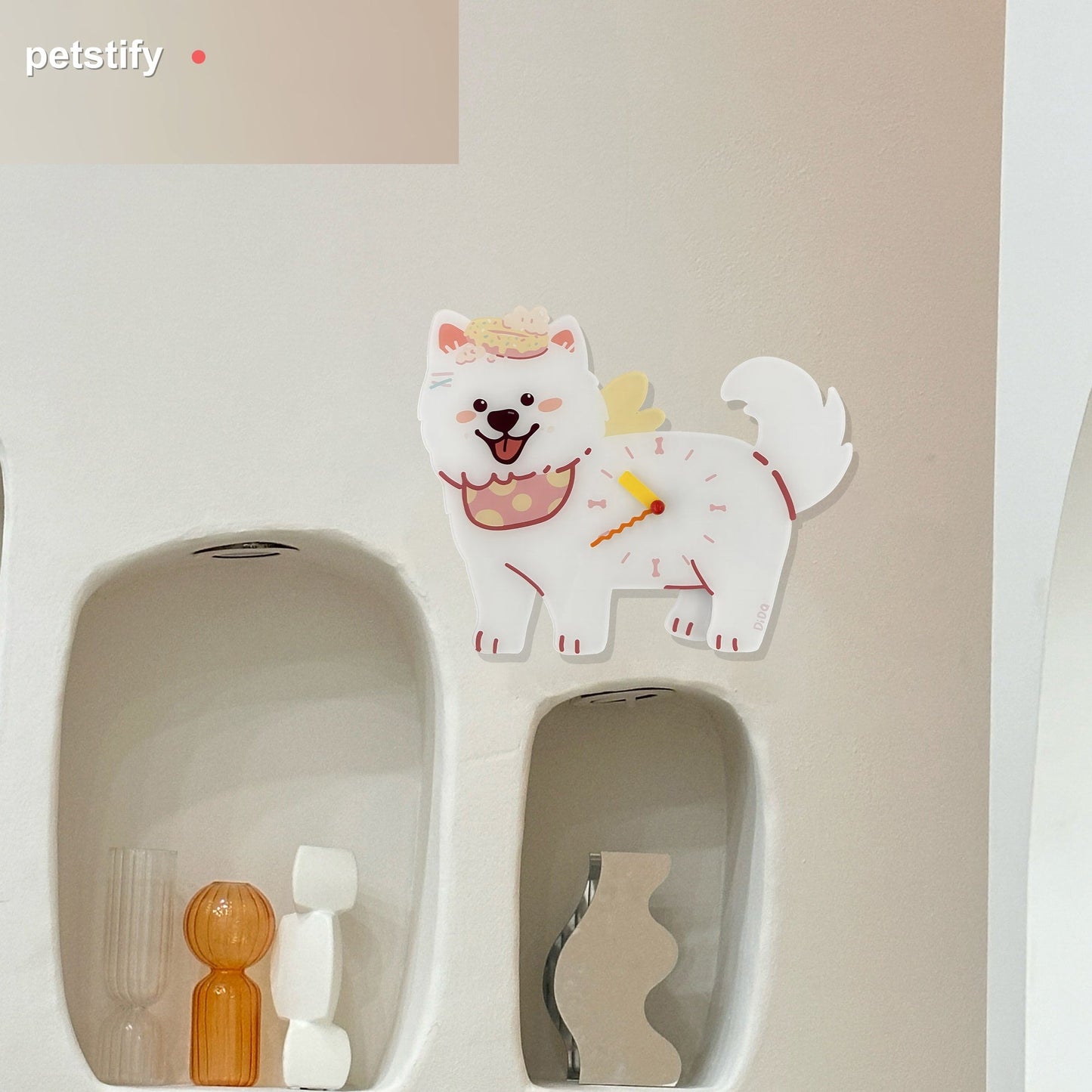 Petstify Samoyed acrylic wall clock main product photo