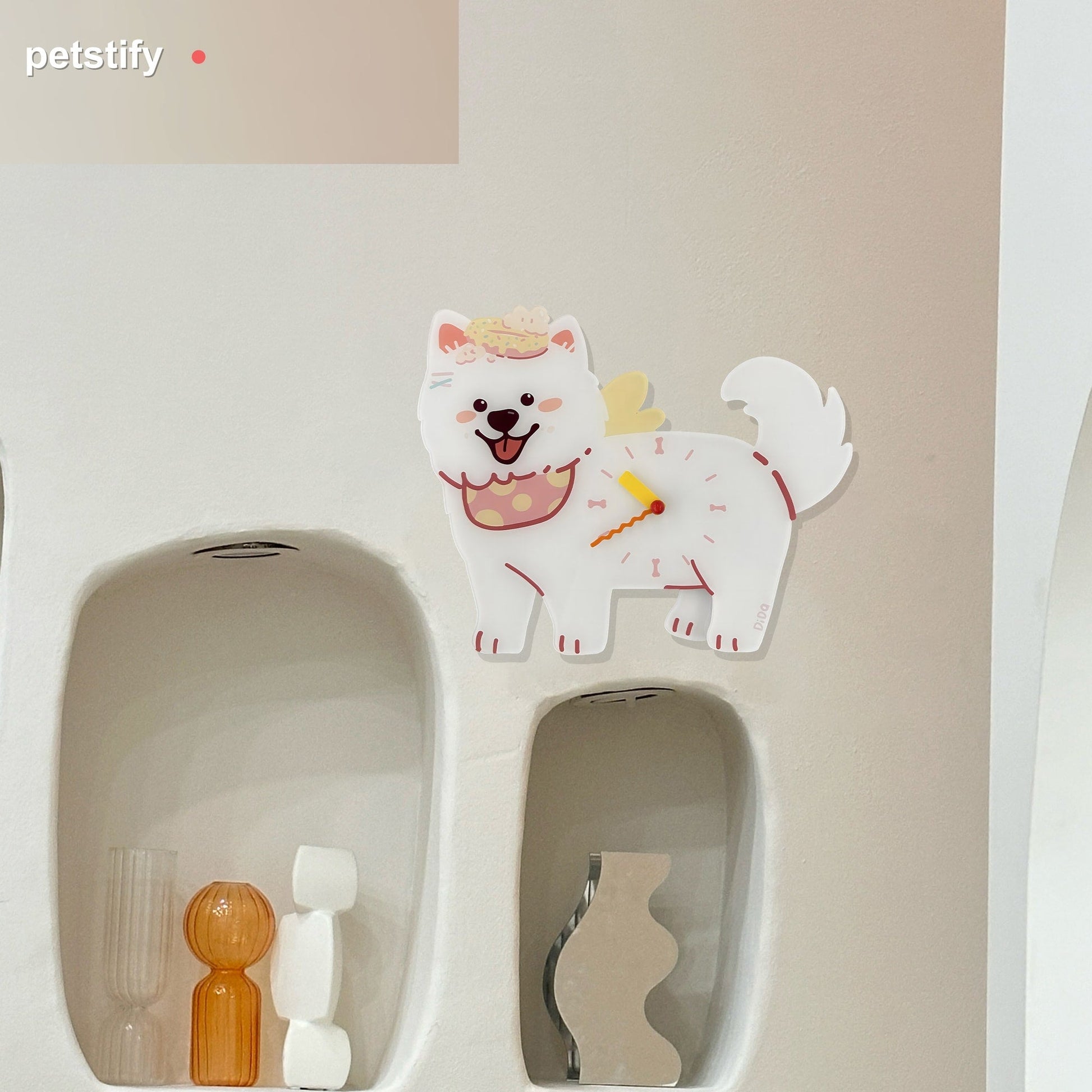 Petstify Samoyed acrylic wall clock main product photo