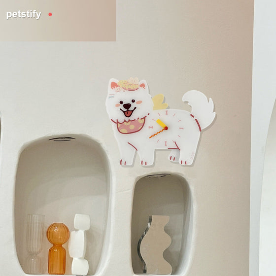 Samoyed Wall Clock acrylic clock cutout