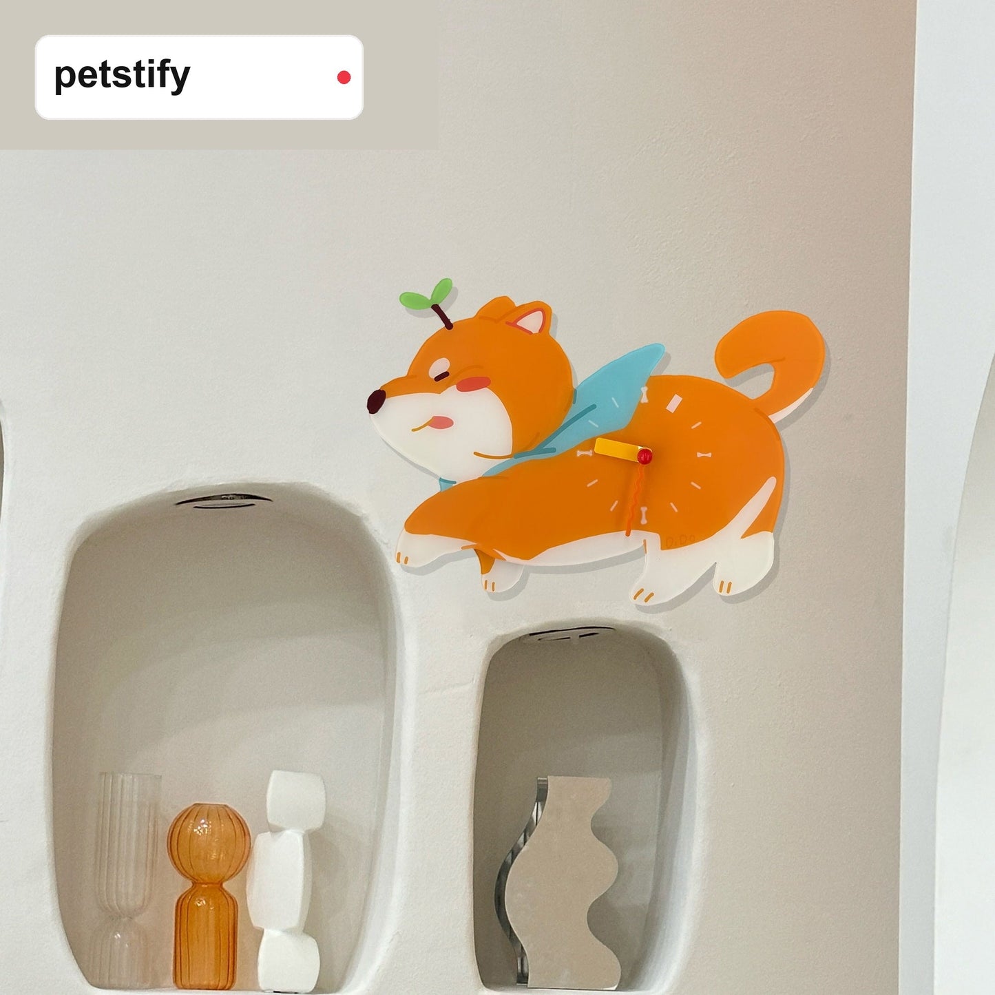 Petstify Shiba Inu acrylic wall clock main product photo