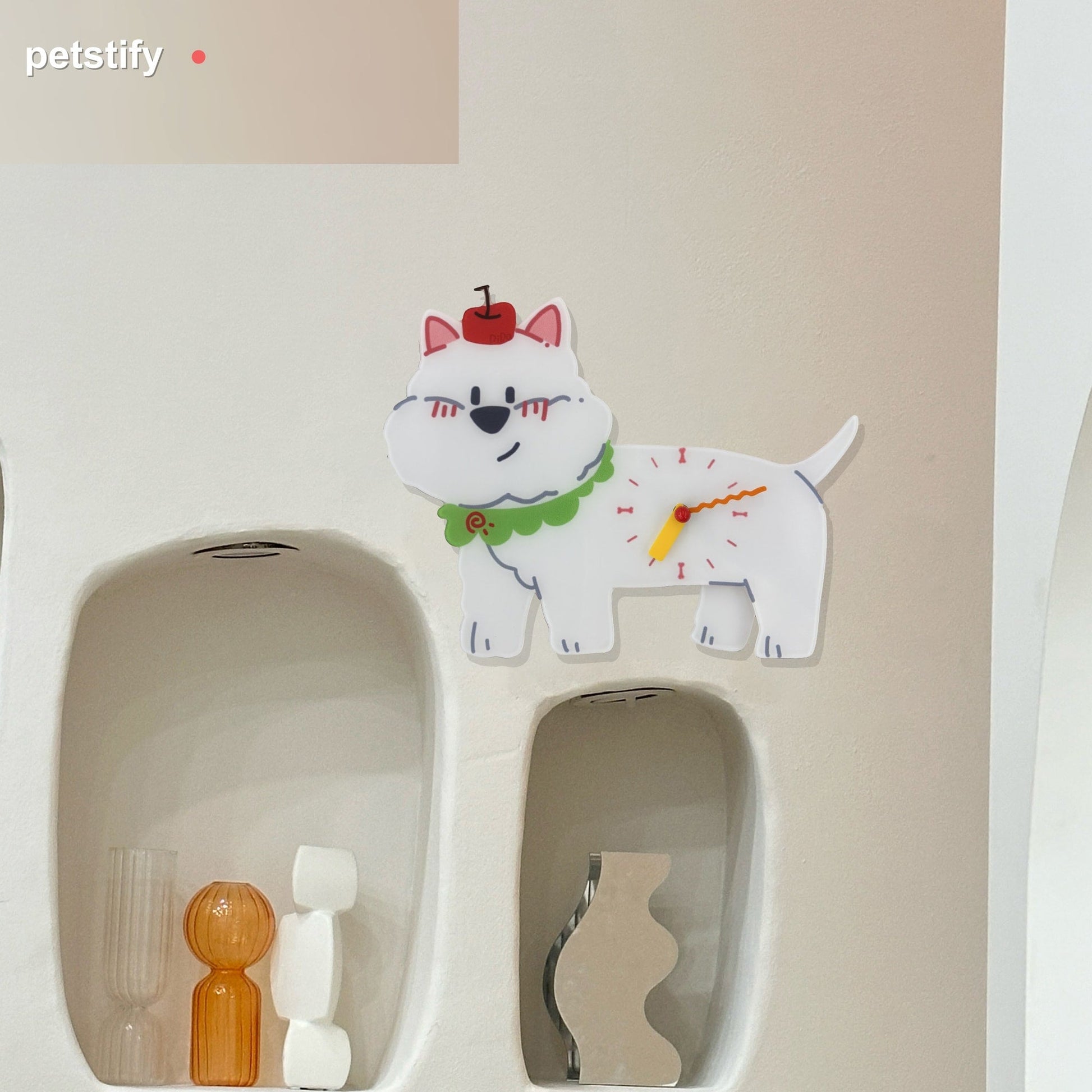 Petstify Westie swinging paw acrylic wall clock main product photo