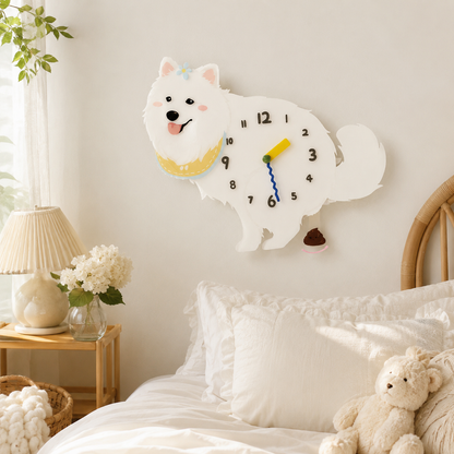Samoyed styled on a cozy home wall as funny dog wall decor