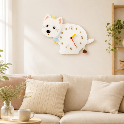 West Highland White Terrier styled on a cozy home wall as funny dog wall decor