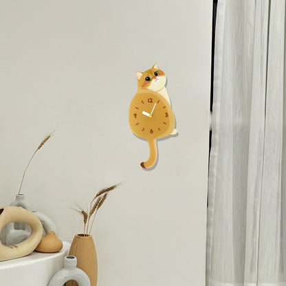Petstify Golden Shaded Cat acrylic wall clock room wall decor photo