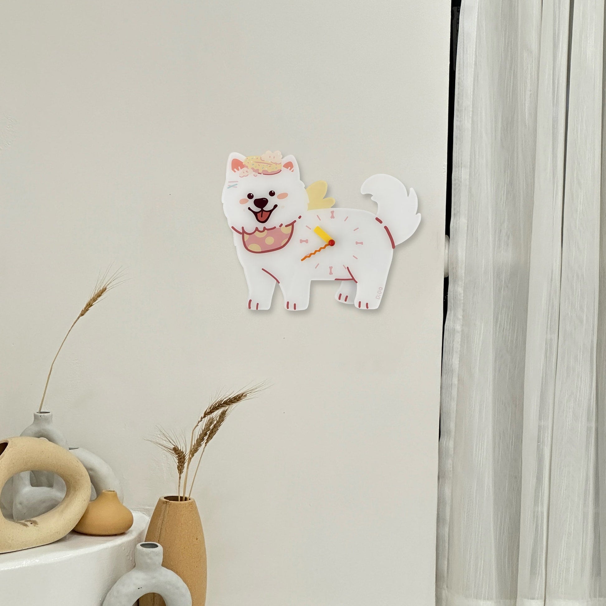 Petstify Samoyed acrylic wall clock room wall decor photo