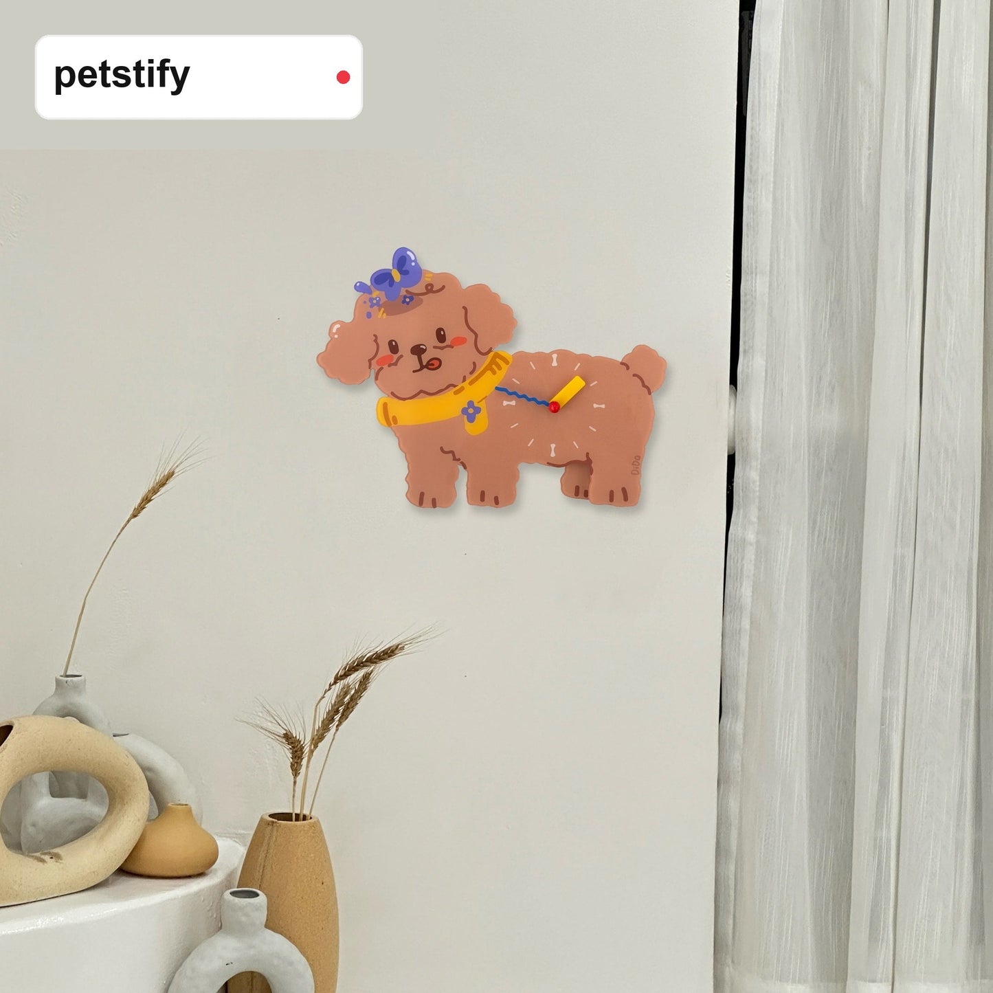 Petstify Teddy Poodle acrylic wall clock room wall decor photo