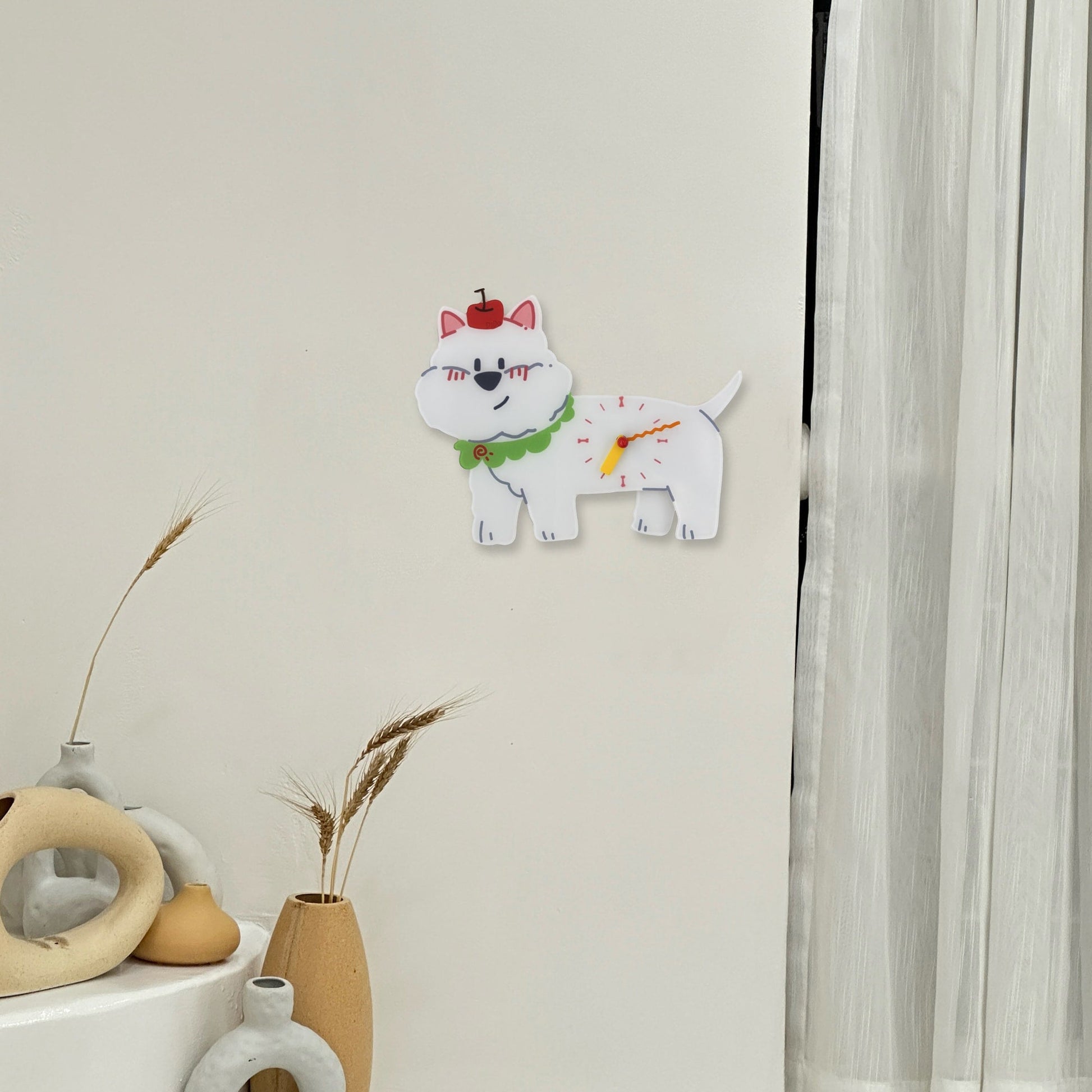 Petstify Westie swinging paw acrylic wall clock room wall decor photo