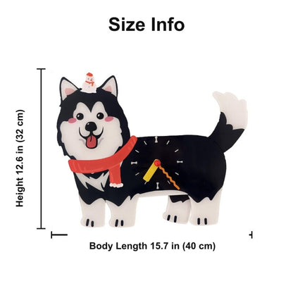 Petstify Alaskan Malamute acrylic wall clock size chart