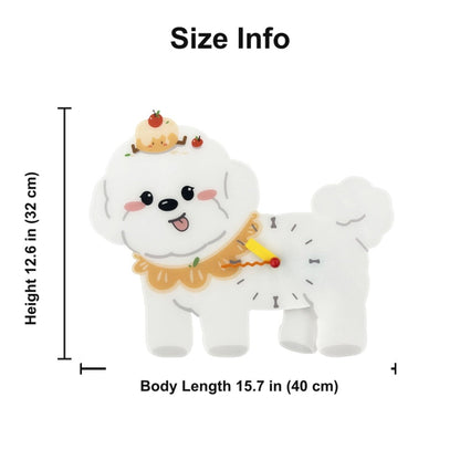 Petstify Bichon Frise acrylic wall clock size chart