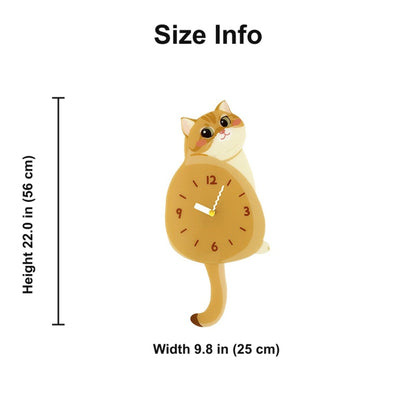 Petstify Golden Shaded Cat acrylic wall clock size chart