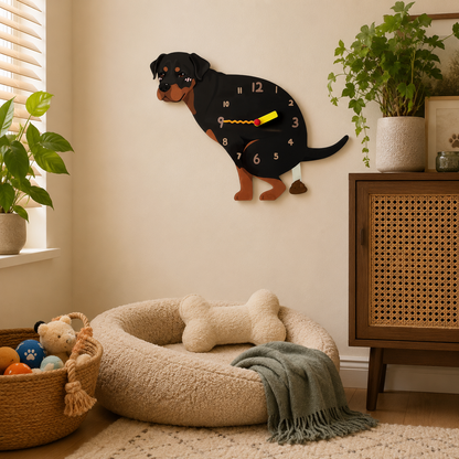 Rottweiler in a warm room scene for dog lovers and pet parents
