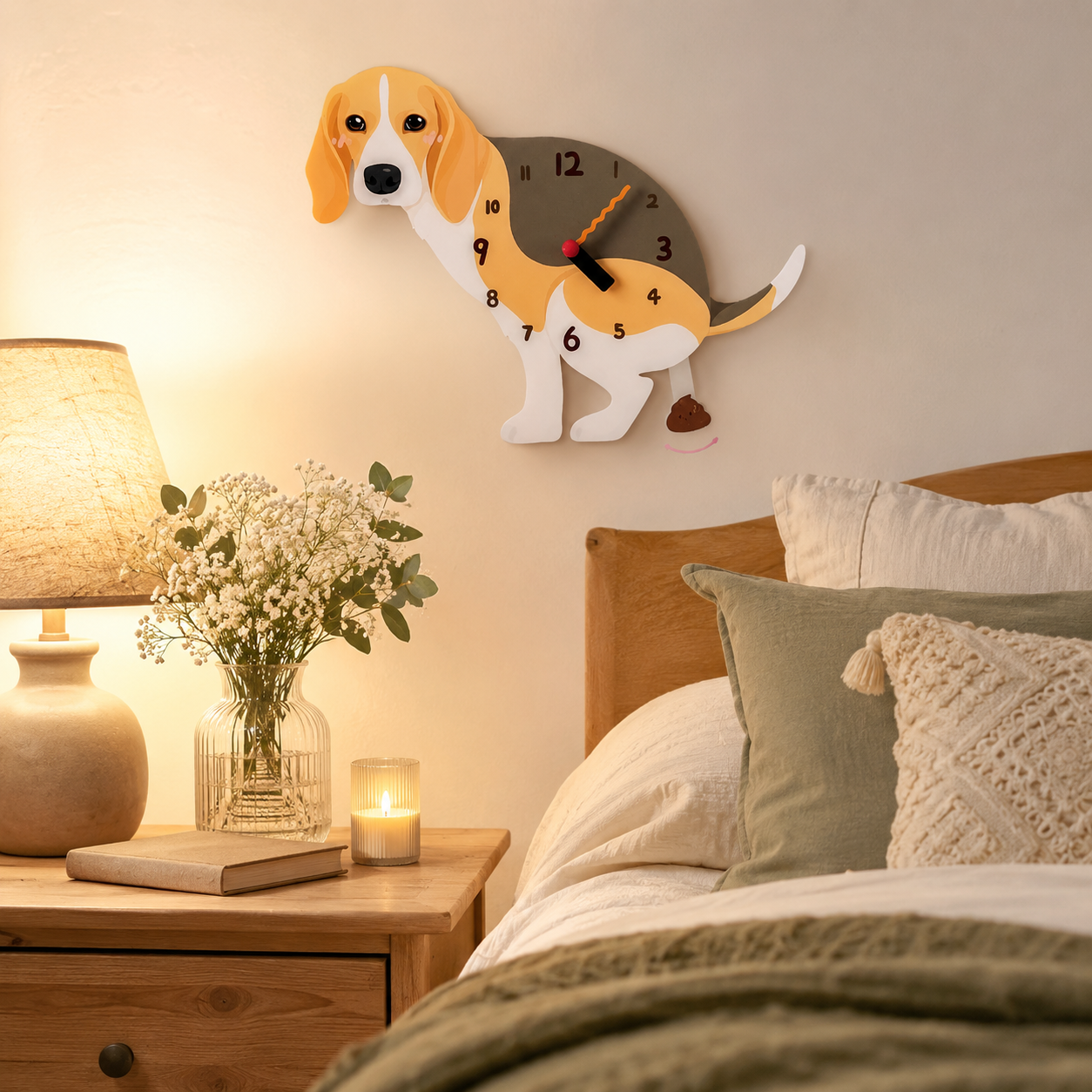 Beagle in a warm room scene for dog lovers and pet parents
