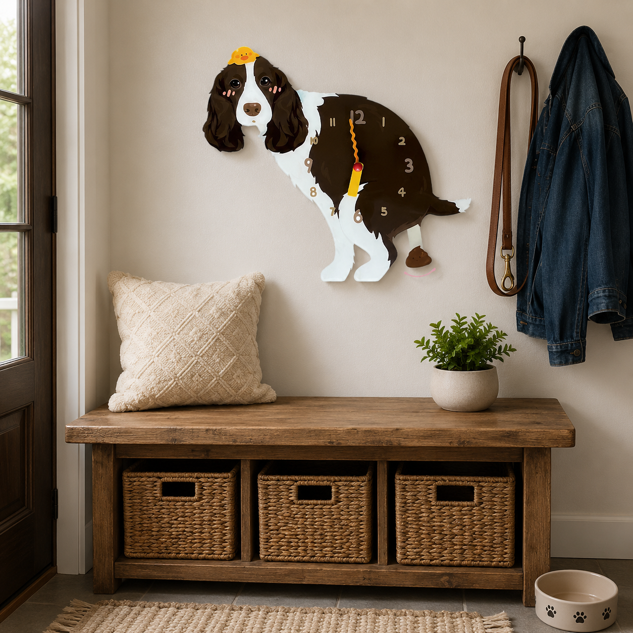 Brown Springer Spaniel in a warm room scene for dog lovers and pet parents