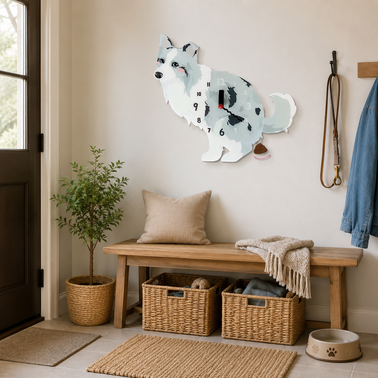 Blue Merle Border Collie in a warm room scene for dog lovers and pet parents