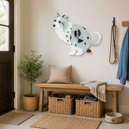 Blue Merle Border Collie in a warm room scene for dog lovers and pet parents
