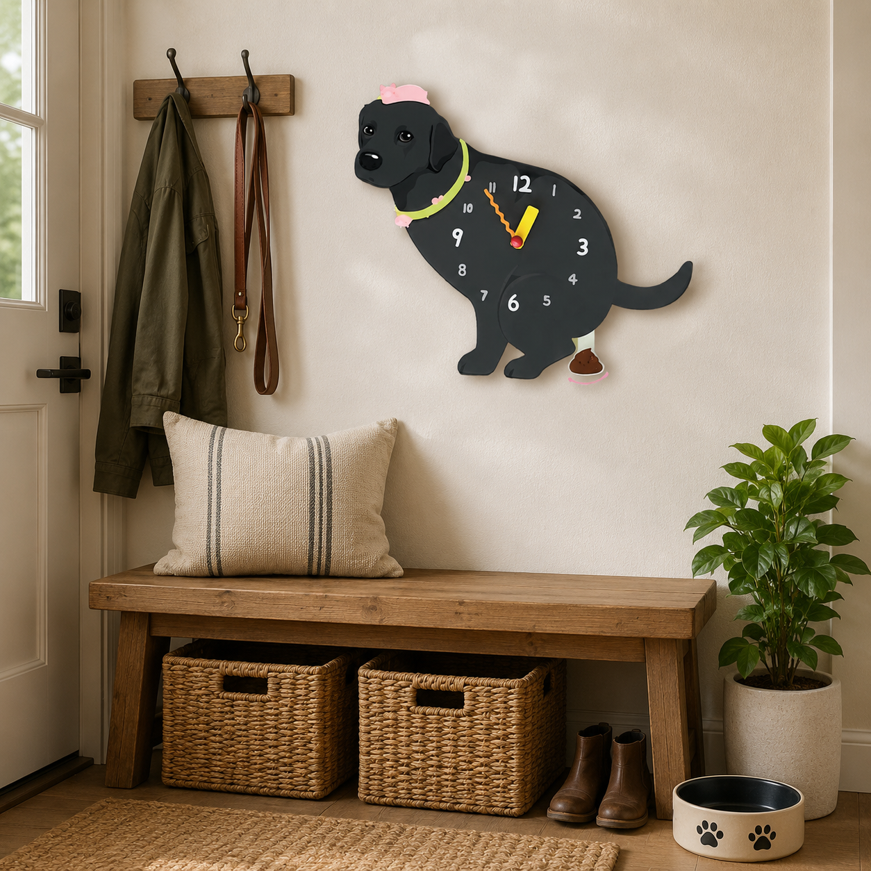 Black Labrador Retriever in a warm room scene for dog lovers and pet parents