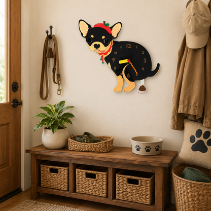 Black and Tan Chihuahua in a warm room scene for dog lovers and pet parents