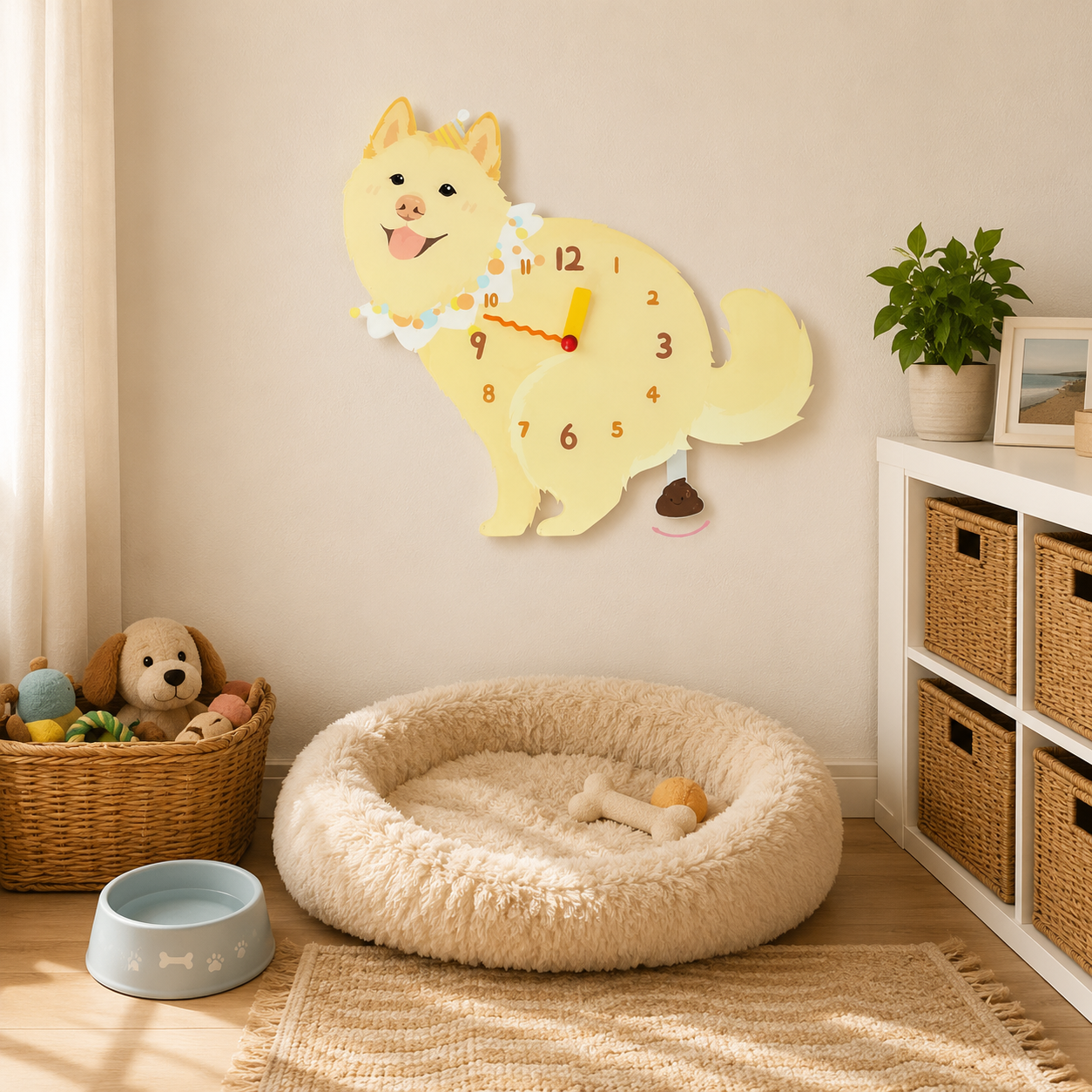 Yellow Native Spitz in a warm room scene for dog lovers and pet parents