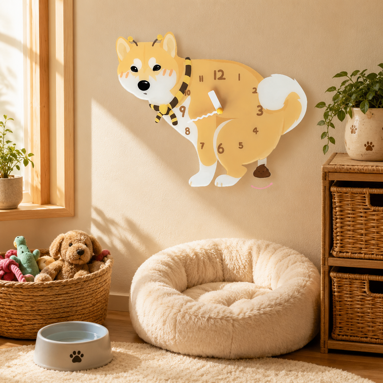 Yellow Shiba Inu in a warm room scene for dog lovers and pet parents