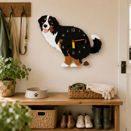 Bernese Mountain Dog in a warm room scene for dog lovers and pet parents