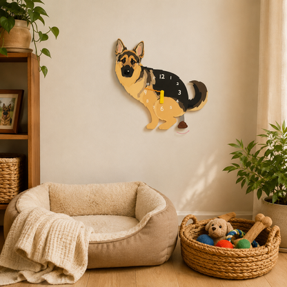 German Shepherd in a warm room scene for dog lovers and pet parents