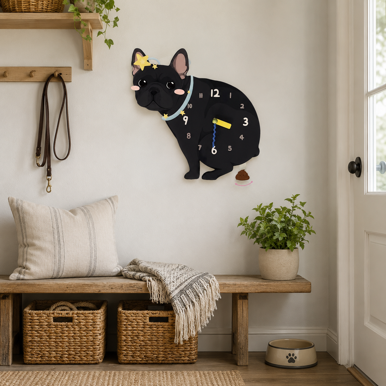 Black French Bulldog in a warm room scene for dog lovers and pet parents