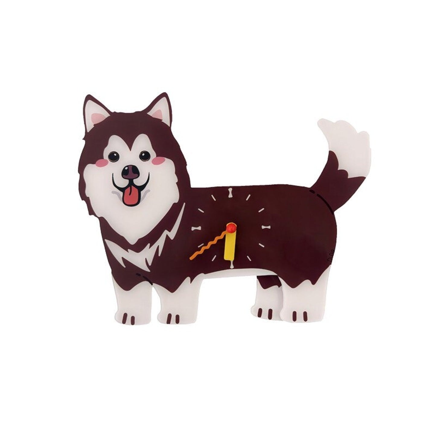 Petstify Alaskan Malamute wall clock brown variant without magnetic accessory
