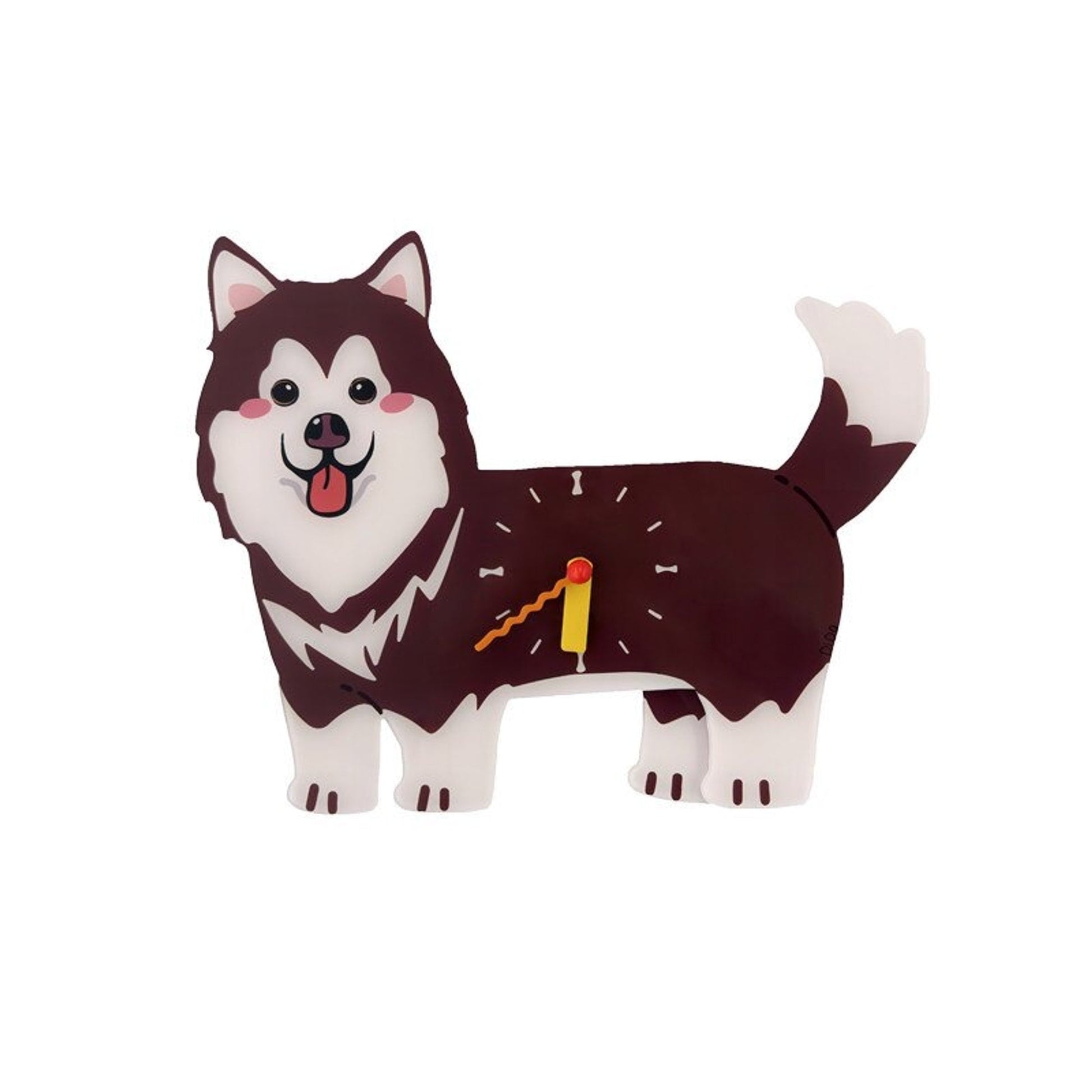 Petstify Alaskan Malamute wall clock brown variant without magnetic accessory
