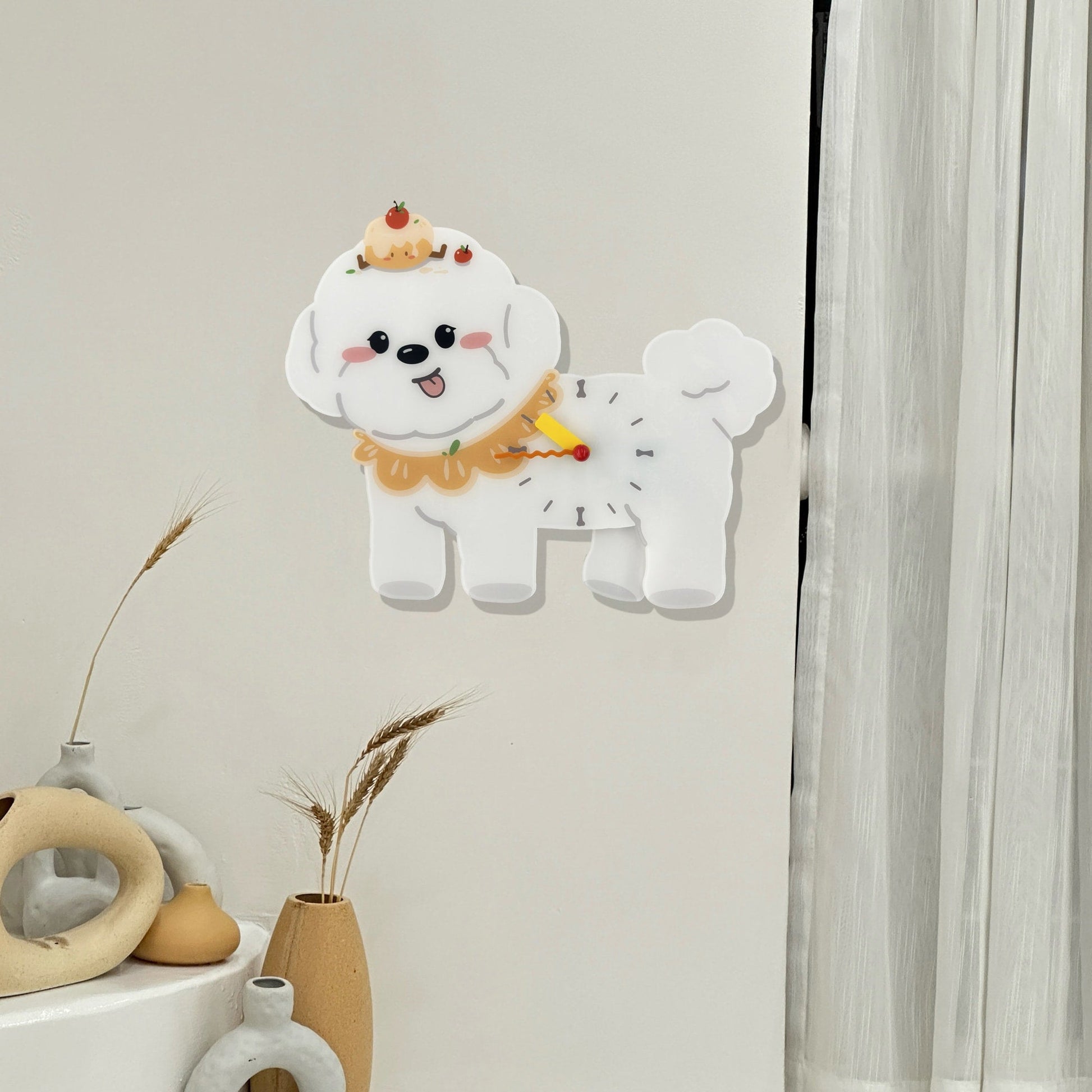 Petstify Sweetheart Bichon Frise acrylic wall clock