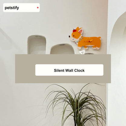 Petstify Yellow Chubby Corgi acrylic wall clock
