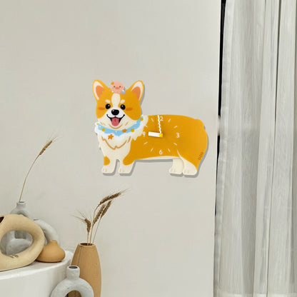 Petstify Two Color Corgi acrylic wall clock