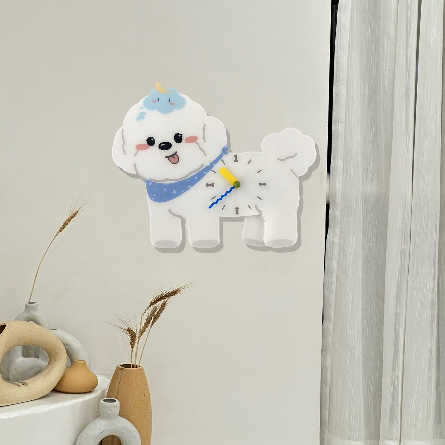 Petstify Cloud Bichon Frise acrylic wall clock