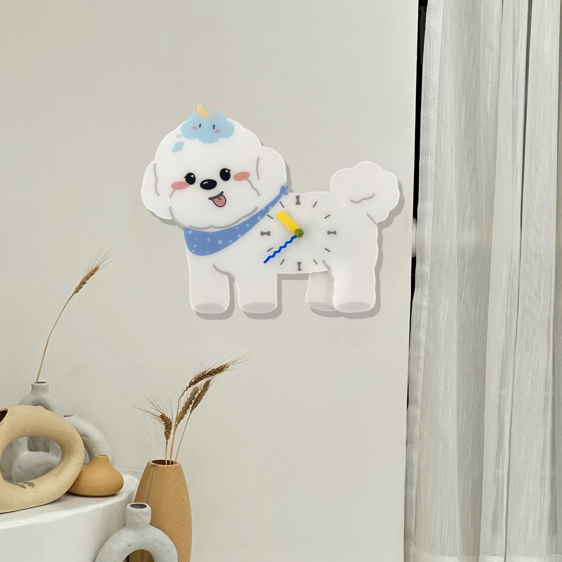 Petstify Cloud Bichon Frise acrylic wall clock