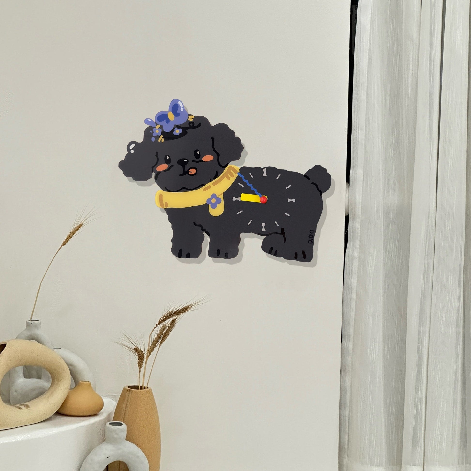 Petstify Black Teddy Poodle acrylic wall clock