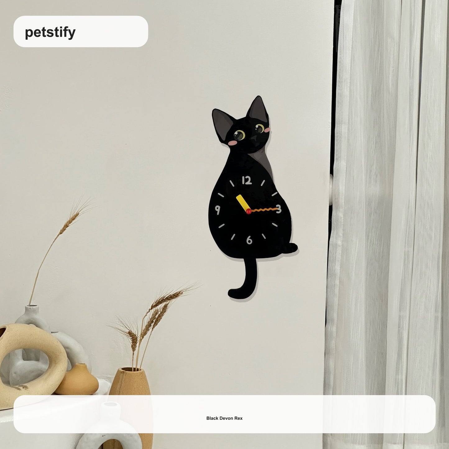 Devon Rex Swinging Tail Wall Clock devon rex swinging tail wall clock variant product media