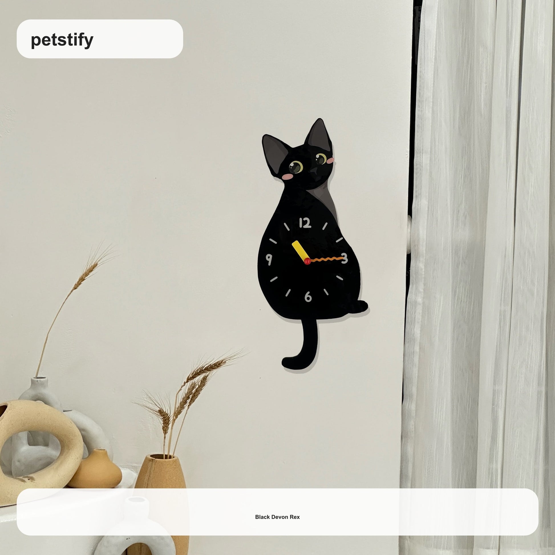 Devon Rex Swinging Tail Wall Clock devon rex swinging tail wall clock variant product media