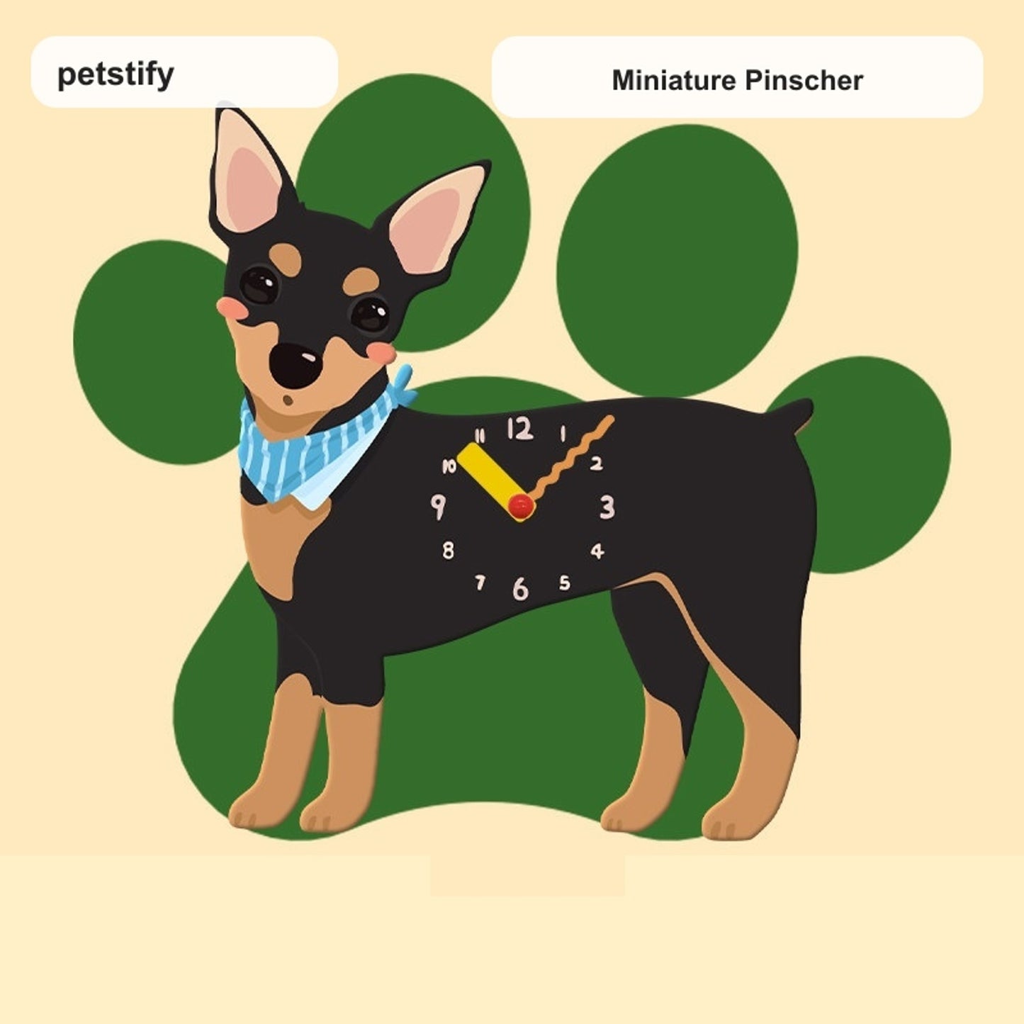Miniature Pinscher Swinging Paw Wall Clock miniature pinscher swinging paw wall clock variant product media