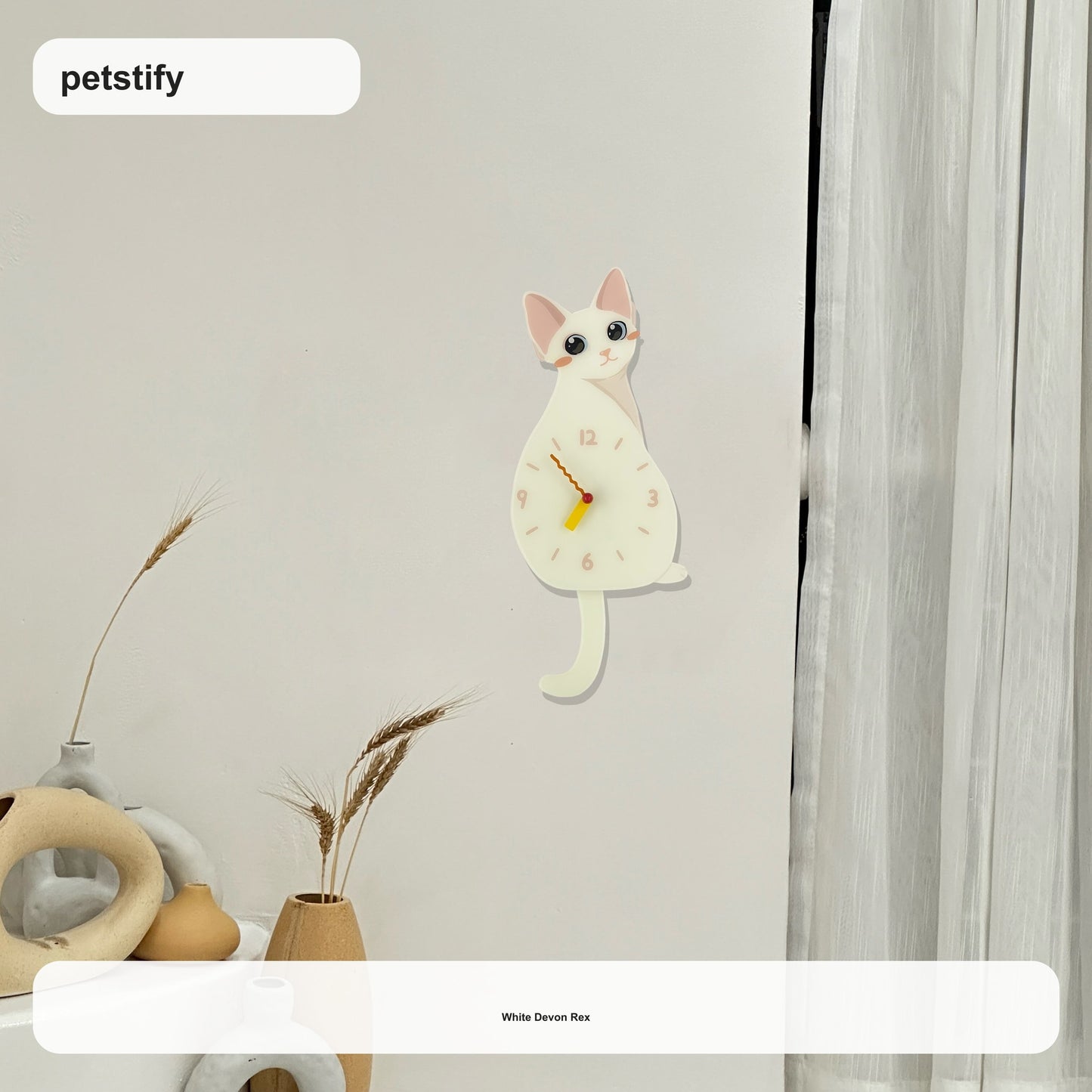 Devon Rex Swinging Tail Wall Clock devon rex swinging tail wall clock variant product media