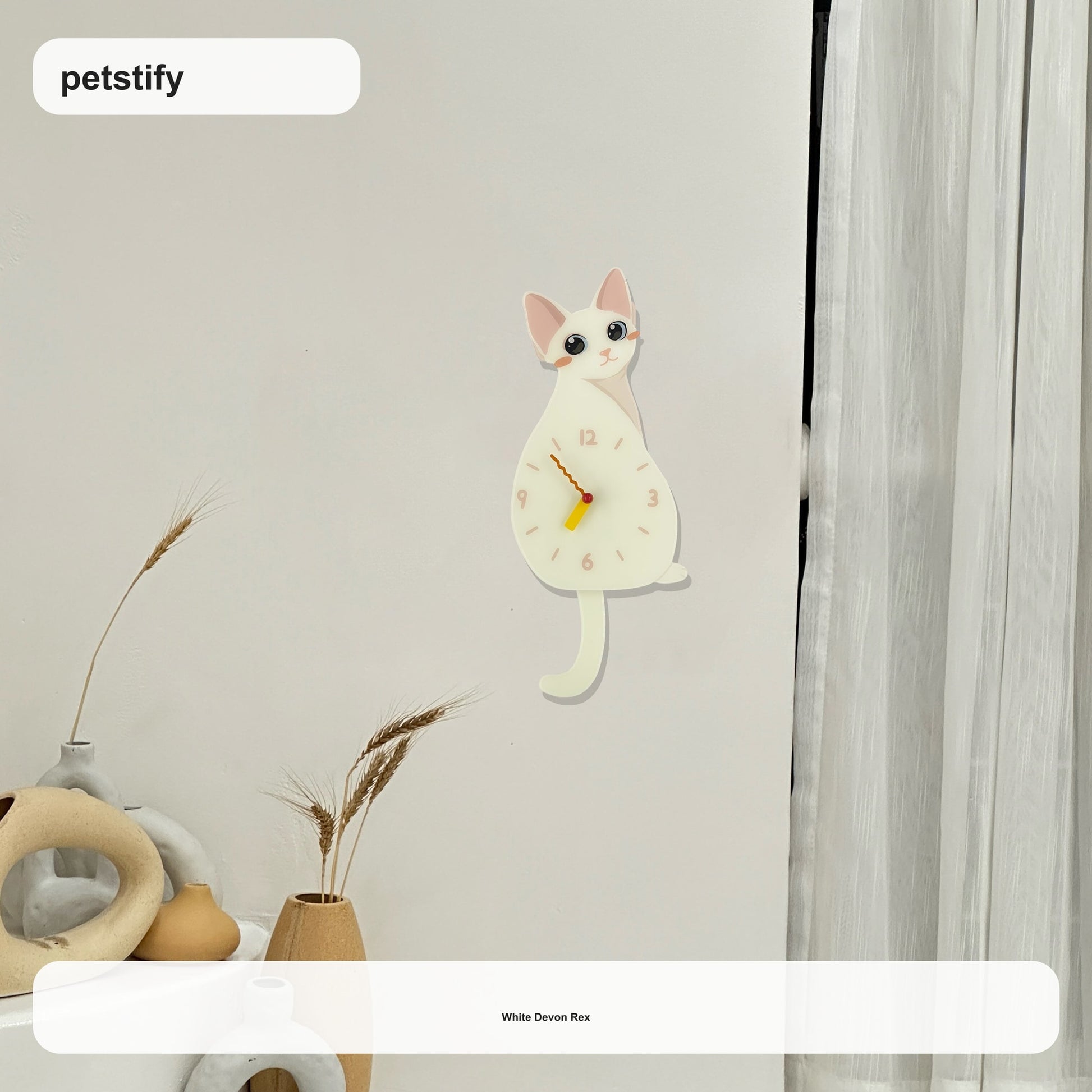 Devon Rex Swinging Tail Wall Clock devon rex swinging tail wall clock variant product media