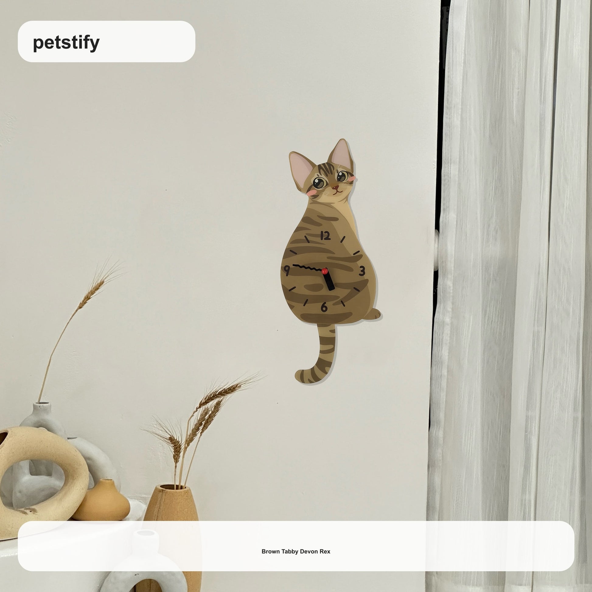 Devon Rex Swinging Tail Wall Clock devon rex swinging tail wall clock variant product media