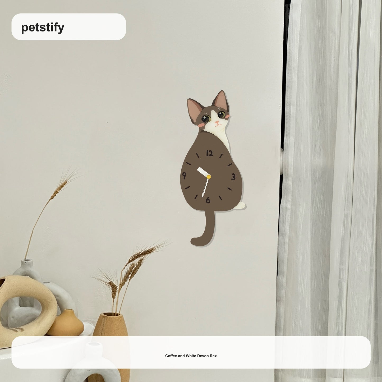 Devon Rex Swinging Tail Wall Clock devon rex swinging tail wall clock variant product media