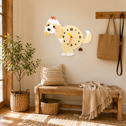 Light Cockapoo funny dog wall clock lifestyle decor scene