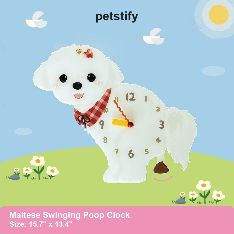 Maltese Wall Clock with Swinging Poop Pendulum detail showing clock hands and swinging poop pendulum