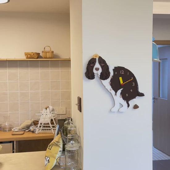 Brown Springer Spaniel Wall Clock additional product motion view 2