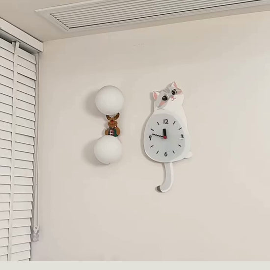 Petstify silver shaded cat wall clock clean product video