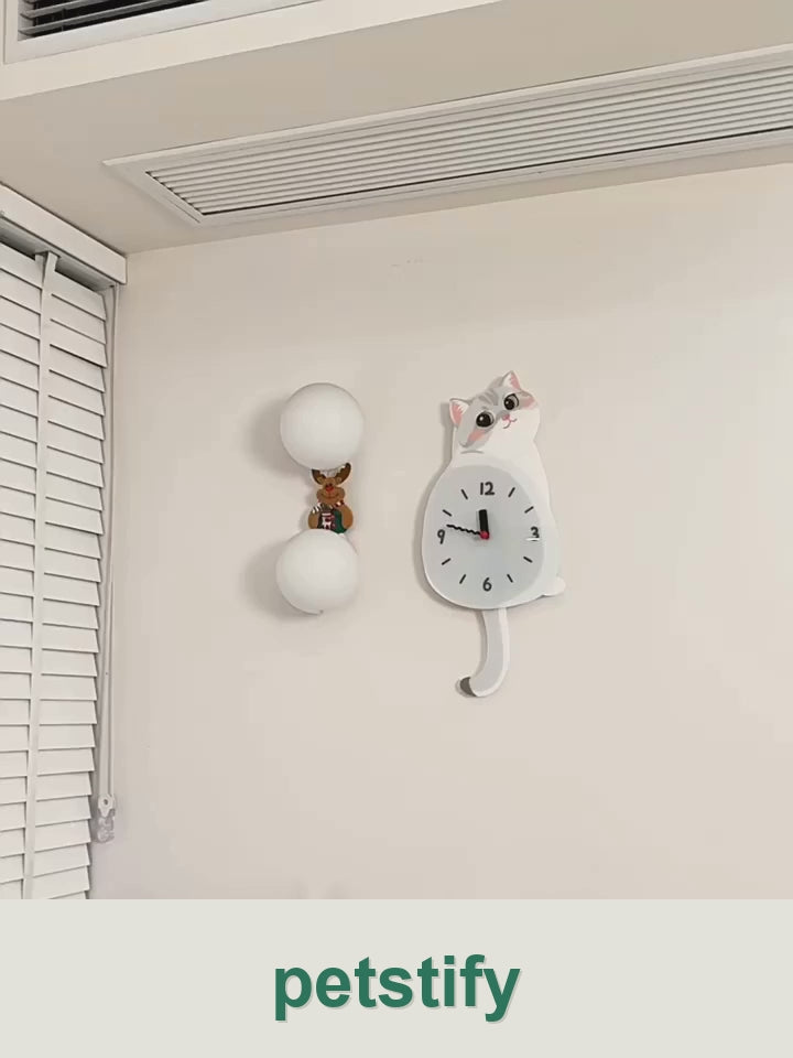 Petstify silver shaded cat wall clock clean product video