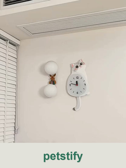 Petstify silver shaded cat wall clock clean product video